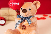 Oso De Balón Con Corazones De Amor Peluche Muñeco De Regalo Ornamento Para Día De San Valentín Relleno De Algodón PP Edad Recomendada 0-12 Años Unisex - details 6