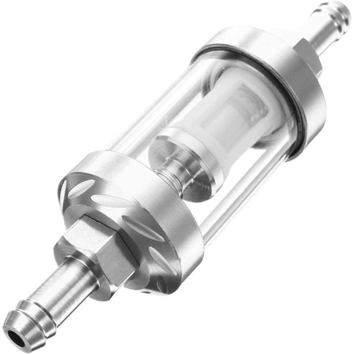 Filtro de combustible universal de aleación de aluminio de 8 mm, resistente al desgaste, lavable, reutilizable, apto para filtro de gasolina en línea, apto para motor de coche y motocicleta.