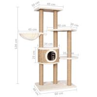 vidaXL Árbol para gatos con poste rascador 126 cm hierba marina - details 7