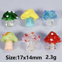 12pcs Pendantes De Hongo Persimmon Simplicidad Para Creación De Joyería DIY Accesorios De Vidrio Para Hombres Y Mujeres - details 1
