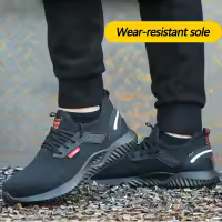 Zapatos De Seguridad Para Hombres Con Punta De Acero Antideslizantes Y Antipinchazos Zapatillas De Trabajo Indestructibles Tamaño Ajustable Para Adultos - details 7