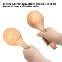 Par De Maracas De Encina Para Niños Instrumento De Percusión Rumba Shaker Juguete Musical De Madera - details 1