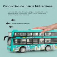 Modelo De Autobús De Dos Niveles Para Turismo Juguete De Vehículo Con Retroceso Luz Y Música Abre Puertas Para Niños - details 0