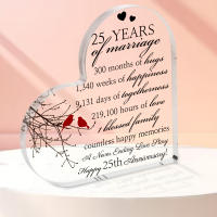 1 Pieza De Placa Acrílica En Forma De Corazón Regalo Para Aniversario De Boda 25º Para Marido Mujer Novio Novia - details 4