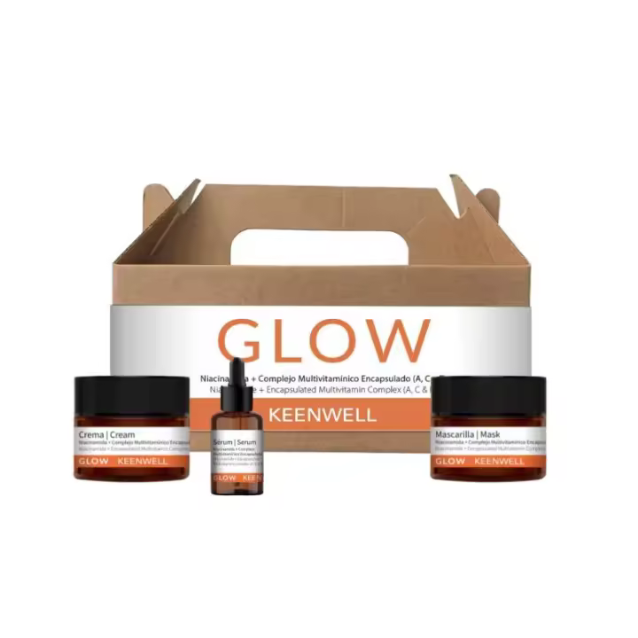 KEENWELL PACK GLOW NIACINAMIDA+ COMPLEJO MULTIVITAMÍNICO ENCAPSULADO (A,C y E) CREMA 50ML+ SERUM 30ML+ MASCARILLA 50ML - 1