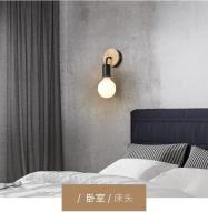 Lámpara De Pared De Madera Vintage E27 Iluminación Interior Para Dormitorio Sala De Estar Escalera Decorativa Fuente De Luz LED - details 8