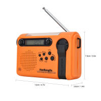 Radio Portátil HanRongDa Con Luz LED Y Generador De Manivela Solar Energía Solar Batería De 2000mAh Alarma SOS Para Emergencias Exteriores - details 0