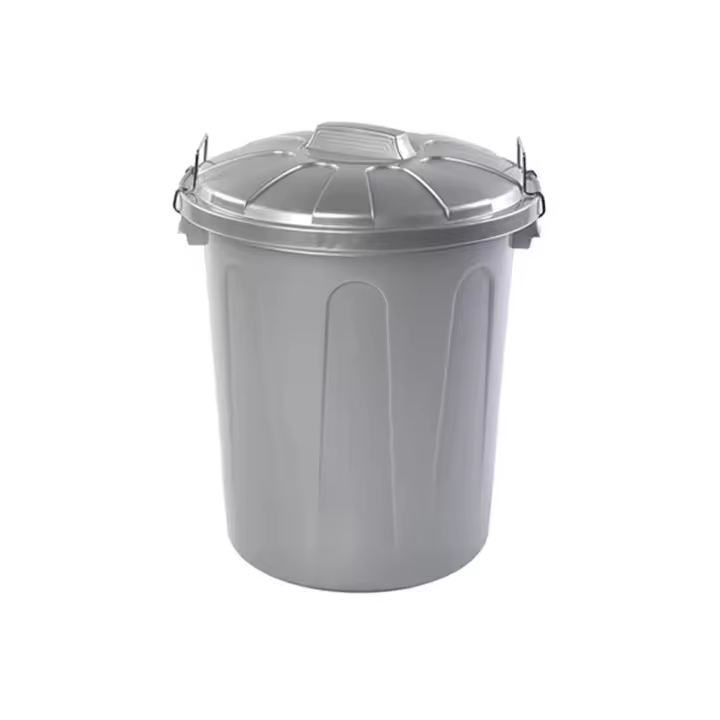 Cubo basura cierre metal + tapa 21l plata - 1