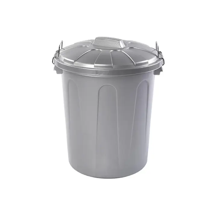 Cubo basura cierre metal + tapa 21l plata - 1