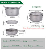 Juego De Cocina Para Camping Boundless Voyage Sartén Multifuncional De Titanio Con Vaporizador Y Olla Para Sopa Ti2057C Kit De Comedor Exterior - details 0