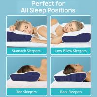 Almohada De Memoria Para El Cuello 1pc Soporte De Cuello Para Dormir Adecuada Para Lados Espalda Y Estómago Mejora El Sueño - details 1