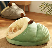 Cama cálida de invierno para mascotas, cueva suave y acogedora para gatos, casa nido para cachorros, bolsa de dormir para perros pequeños, suministros para mascotas - details 5