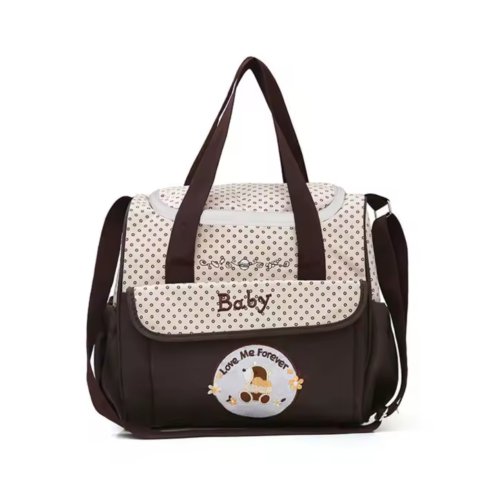 Bolso De Diaper Multifuncional De Un Hombro Con Estampado De Dibujos Animados Ligero Y Portátil Para Mamá Bolsa HOBOS De Medio Tamaño Con Cierre De Cremallera - 1