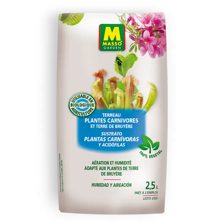 MASSO GARDEN SUSTRATO PLANTAS CARNÍVORAS Y ACIDÓFILAS 2,5 L - 1