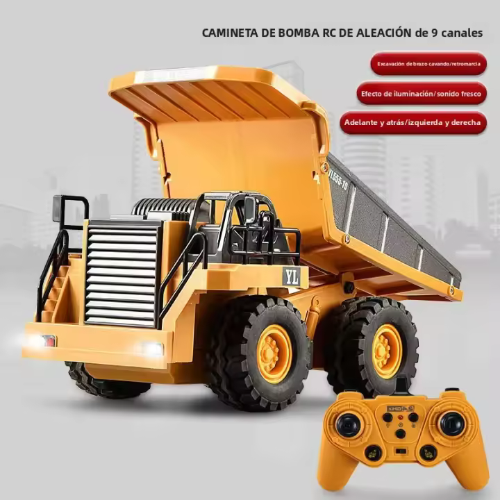 Camión Grúa De Aleación RC Autobús Cargador Remolque Control Remoto Vehículo De Ingeniería Juguete Para Niños Regalo De Navidad - 1