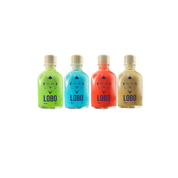 Crema de Ágave,Mini Lobo Crema (4 Pack),60 ml ,15º,Incluye Lobo Blue, Lobo Green,  Lobo Brown y Lobo Velvet - 1