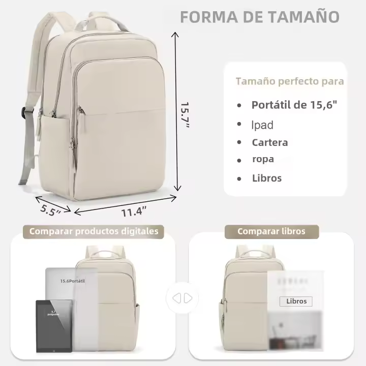 Mochila Para Mujer Versátil Estudiantil Casual Impermeable De Gran Capacidad Con Compartment Para Laptop Bolsa De Viaje - 1