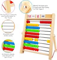 Cálculo De Abacús De Madera Juguete Educativo Montessori Para Niños Juguetes De Aprendizaje Matemático De Guardería Regalos Para Bebés - details 8