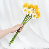 6pcs Narcis Artificial Para Decoración De Bodas Festivales Y Fiestas Decoración De Hogar Jardín Y Habitaciones Estilo Silken - details 3