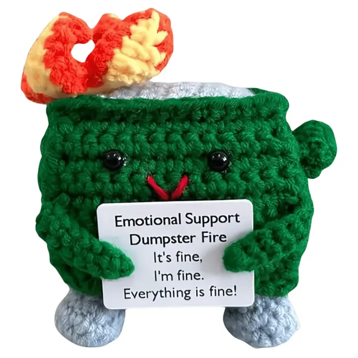  Dumpster Fire De Crochet Divertido Y Emocional Soporte Para Amigos Y Coworker Regalo Funny Figura Textil Y Fibra Origin China - 1