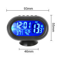 Reloj Digital Para Coche 12V/24V Con Voltímetro Y Termómetro LCD De 3 En 1 Accesorio Interior Con Luz Nocturna Y Advertencia De Frío - details 1