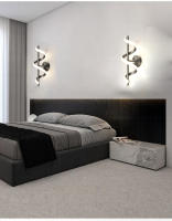 Lámpara De Pared LED Minimalista Nórdica Para Dormitorio Y Sala De Estar En Blanco Negro Y Oro Iluminación Decorativa Para Pasillo Y Corredor - details 1