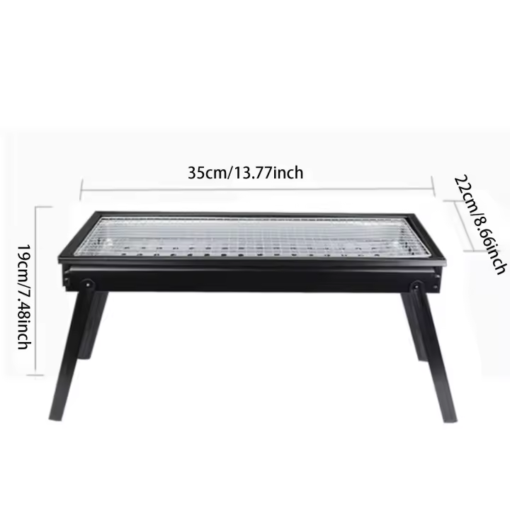 BOPORO Barbacoa Portátil de Acero Inoxidable para Camping, Picnics, Jardín y Fiestas en la Playa - Compacta y Ligera - 1