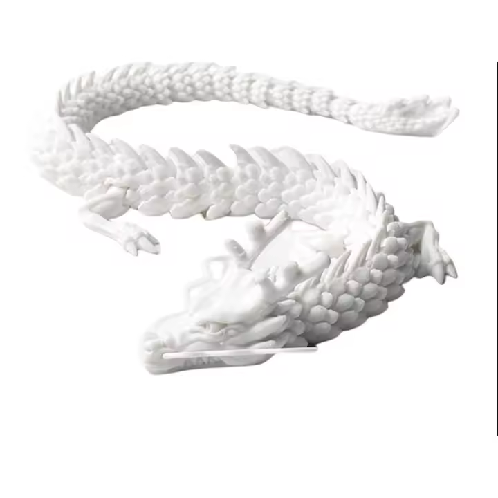 dragón en impresión 3d articulado de 45cm de color blanco - 1