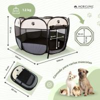 Parque para Perros Plegable Scooby Mobiclinic® Pets 2 Accesos 8 Ventanas 101x101x60 Cinta elástica para Guardar para Interior y Exterior Tela de Malla 600D Fácil de Limpiar Gris - details 0