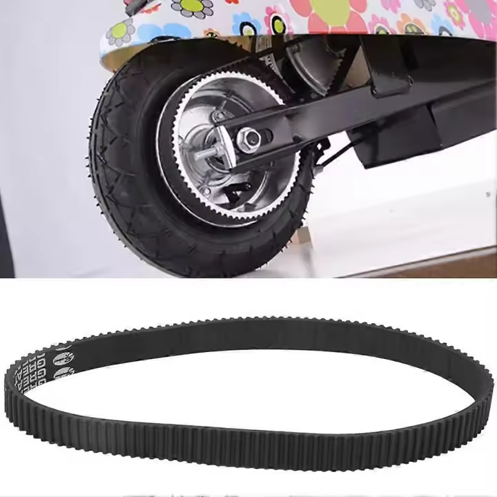 Correa de transmisión de goma 384-3M-12, accesorio para motor de scooter eléctrico pequeño, color negro - 1