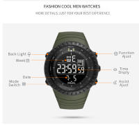 Reloj Digital SMAEL Para Hombre Resistente Al Agua Deportivo Pantalla Grande LED Con Alarma Y Calendario Reloj De Pulsera Masculino SL-1237 - details 3