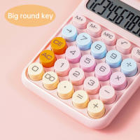 Calculadora Mecánica Con Pantalla LCD De 12 Dígitos Botones Grandes Y Redondos Calculadora Dulce Colorida Para Oficina Escuela Y Hogar - details 5