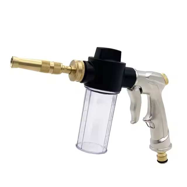 Pistola De Agua Para Lavar Coche Y Jardín Con Espuma Alta Presión Herramienta De Limpieza Metálica De Latón Para El Jardín - 1