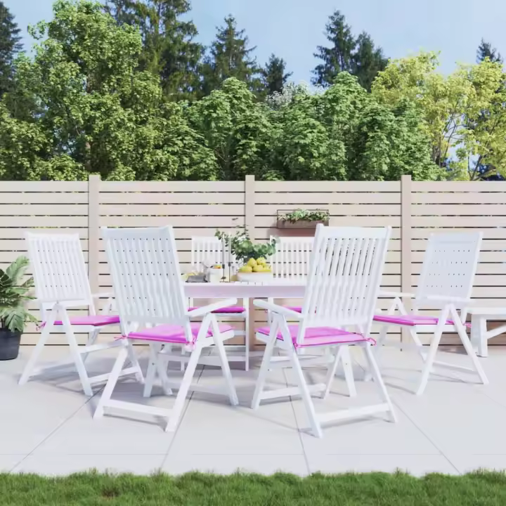 vidaXL Cojines de silla de jardín 6 uds tela rosa 40x40x3 cm - 1