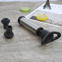 Tapa De Vino Con Bomba De Vacío Accesorios De Barra Sellador Aerator Negro Silicone Ecológico Para Mantener El Vino Fresco - details 3