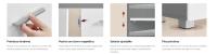 VASAGLE Mueble Bajo Lavabo, Armario de Baño, 3 Cajones, 2 Compartimentos Detrás de la Puerta, Apto para Lavabos con Pedestal, con Pies, 30 x 70 x 64 cm, Blanco Nube y Beige Natural/Blanco Nube y Gris Paloma - details 1