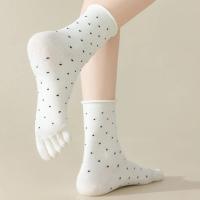 3 Pares De Calcetines De Dedos Para Mujer Con Patrón De Puntos Calcetines De Algodón De Alta Calidad De Media Pierna Con Dedos Separados - details 4