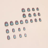 Kit De Uñas Postizas De Presión Para Mujeres Y Niñas 24 Piezas Juego De Uñas Postizas Cortas Cuadradas Con Diseño De Flores Geométricas Y Brillo Moda Oficina - details 76