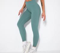 Pantalones De Yoga De Cintura Alta Sin Costuras Para Mujer Leggings Deportivos Push up Para Gimnasio Y Correr - details 5