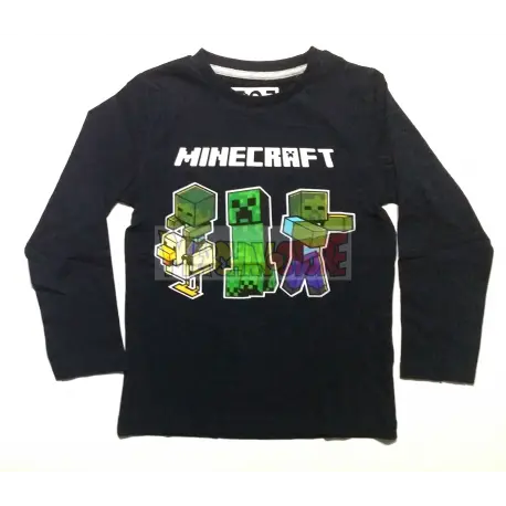 Camiseta niño manga larga Minecraft azul 6 años 116cm Raíz MERCHAN-STORE Camisetas Minecraft - 1
