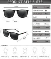 Gafas De Sol Polarizadas Vintage Cuadradas De Lujo Para Pesca Y Ciclismo Resistentes Al Viento Protección UV400 Para Hombres Y Mujeres Gafas De Viaje Y Conducción Moda - details 1