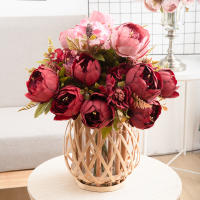 Peonía Artificial De Seda Para Vaso Decoración De Hogar Y Sala De Estar Estilo De Flores Silvestres Uso En Boda Y Acordeón - details 2