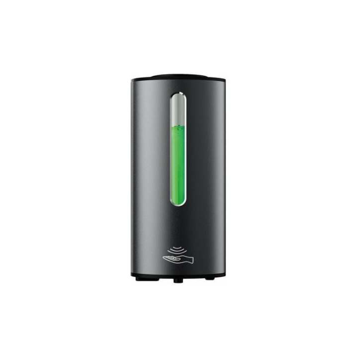 Dispensador automático de jabón líquido comercial para montaje en pared, color negro mate, gran capacidad, 380 ml