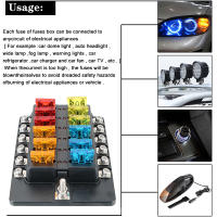 Porta Fusibles De Coche Y Barco 32V 100A Con Luz LED Indicadora 6/12 Maneras Bloque De Fusibles Plana Para Automóviles Y Camiones Electrónica De Automóviles - details 1