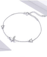 Pulsera De Mariposa Original WOSTU En Plata De Ley 925 Con Cadena De Zirconia Ajustable Para Mujer Joyería CQB197 - details 5