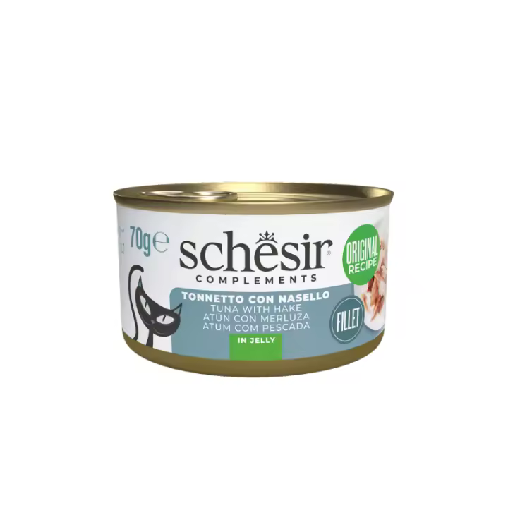 Schesir CAT Latas de Atún con Merluza Comida Húmeda para Gatos - 12 x 70 gr - 1
