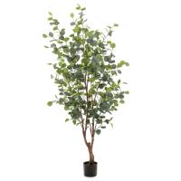 Emerald Eucalipto Artificial con Maceta Plantas Falsas Plásticas Decoración Dimensiones 120 cm, 140 cm - details 1