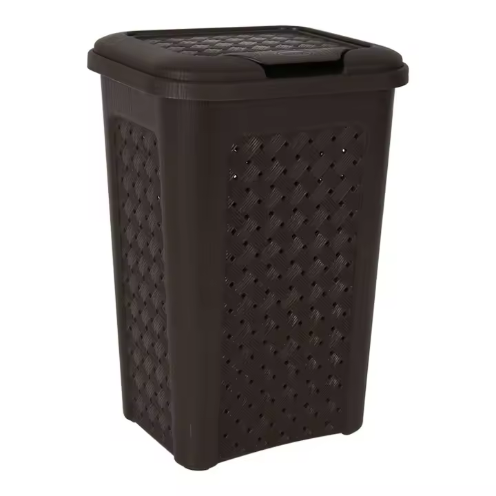 Tontarelli - Papelera 10L Arianna Wenge - Diseño Elegante y Funcional con Tapa y Pedal, Resistente y Duradera - 1