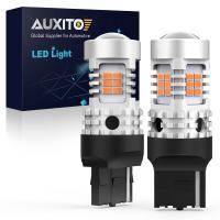 Luz De Señalización LED AUXITO 2x W21W 7440 WY21W Canbus Amarillo 7440NA T20 Bombillas Indicador Error Libre Sin Hiper Flash 3020SMD 24W Universal 12V 1 Año De Garantía - details 0