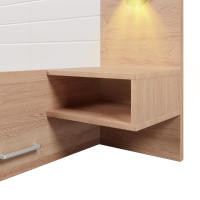 Cama Doble Moderna Roble/Blanco 160 × 200 cm-Con 2 Cajones, 2 tocadores, Luz de Lectura with Carga USB (Sin Colchón) - details 3
